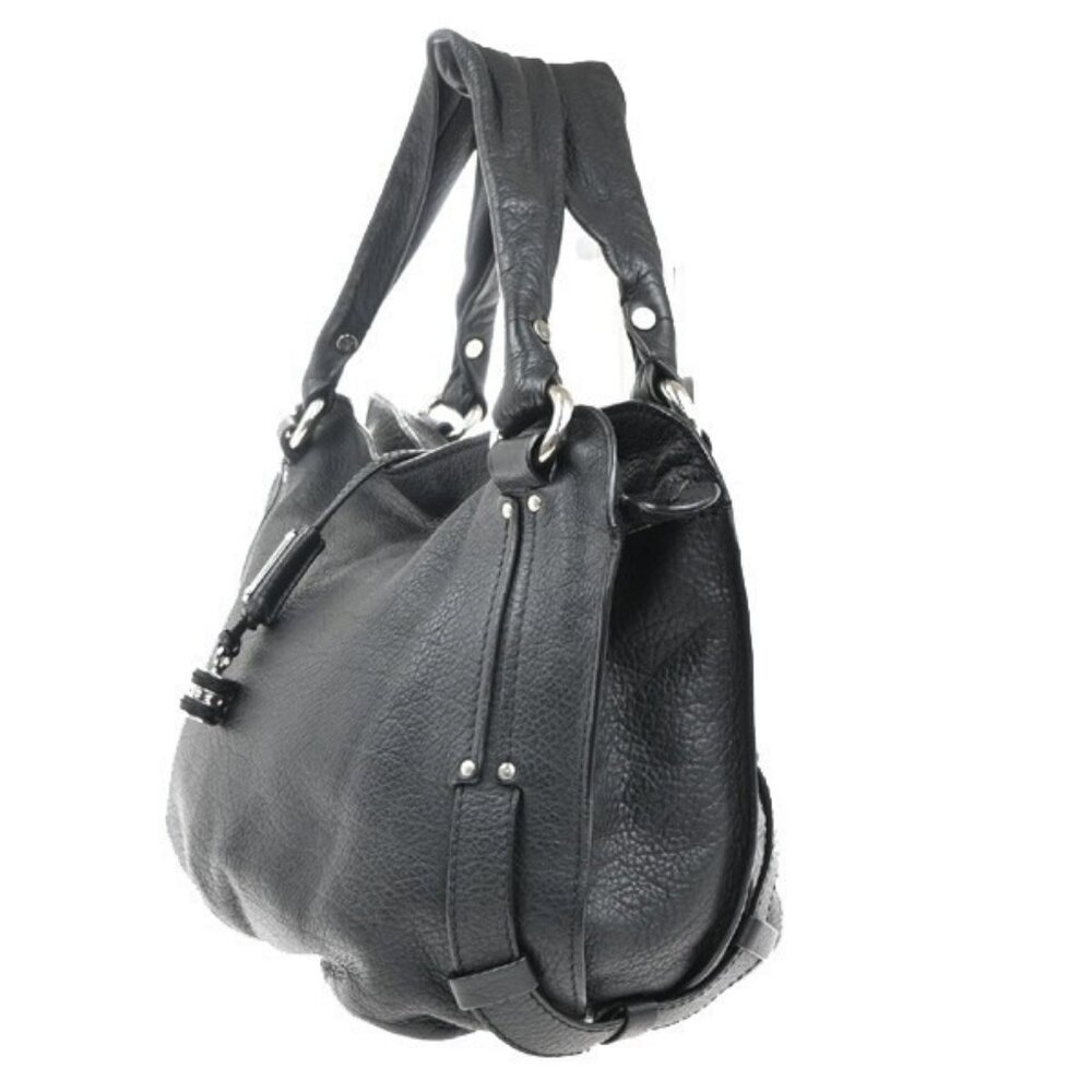 CELINE Logo Bittersweet Hobo Shoulder Tote Hand Bag Leather Black SHW 75RL829 - Picture 5 of 15